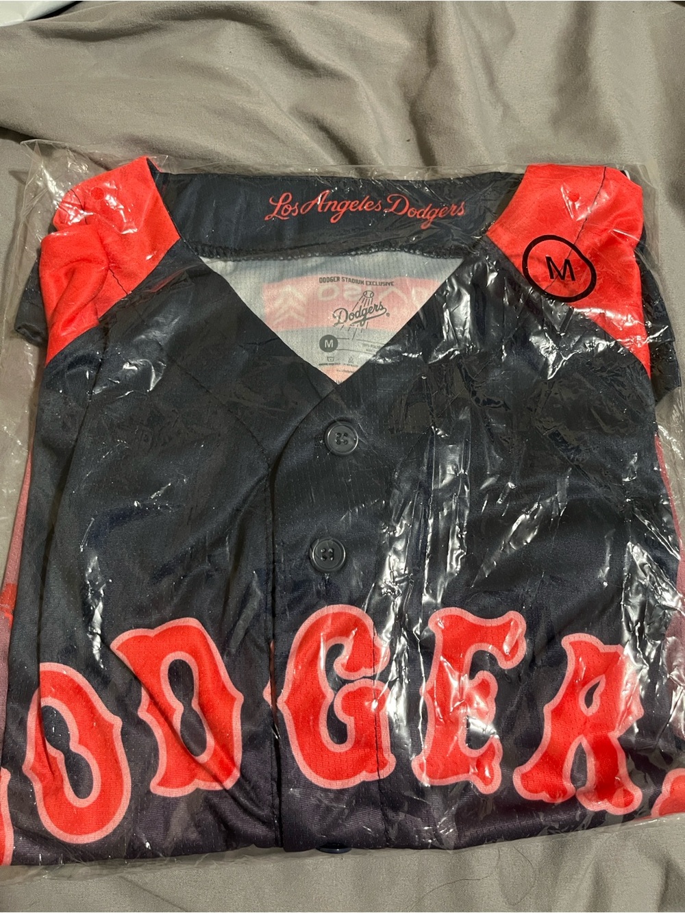 Los Angeles Dodgers Black & Red Button-Up Japanese Heritage Jersey